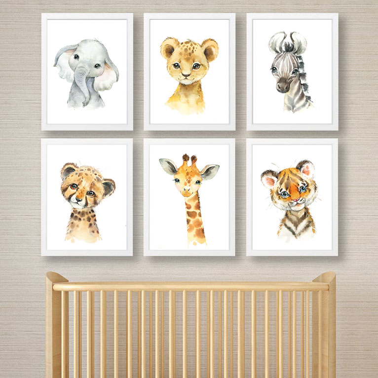 posters de animais para decorar quarto de bebe